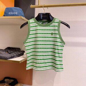 Chrome Hearts striped jacquard sword-embroidered tank top